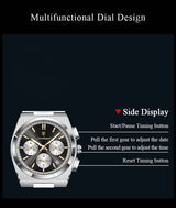 OVERFLY POEDAGAR Analog Chronograph Luxury wrist Watch for Men