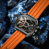 POEDAGAR Mens Dual Time Chronograph Luxury Watch Wrist Watch For Men Analog-Digital Watch