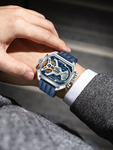 POEDAGAR Mens Dual Time Chronograph Luxury Watch Wrist Watch For Men Analog-Digital Watch