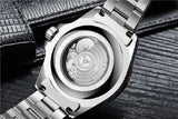 OVERFLY TEVISE Automatic Skeleton Mechanical Luxury Watch for Men T801-Black-Silver