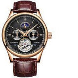 LIGE Mens Watch Automatic Chronograph Mechanical Skeleton Luxury wrist Watc For Men