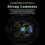 POEDAGAR Mens Dual Time Chronograph Luxury Watch Wrist Watch For Men Analog-Digital Watch