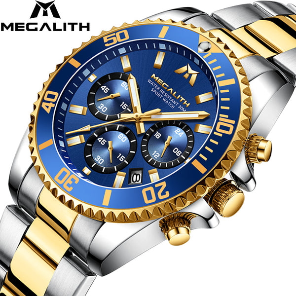 OVERFLY MEGALITH  Luxury Chronograph Watch for Men's - NOW IN INDIA (6381-Blue)