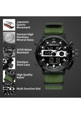OVERFLY Analog Digital Chronograph Dual Time watch For-Men (NOW IN INDIA) MEGALITH 8051 Black-Green
