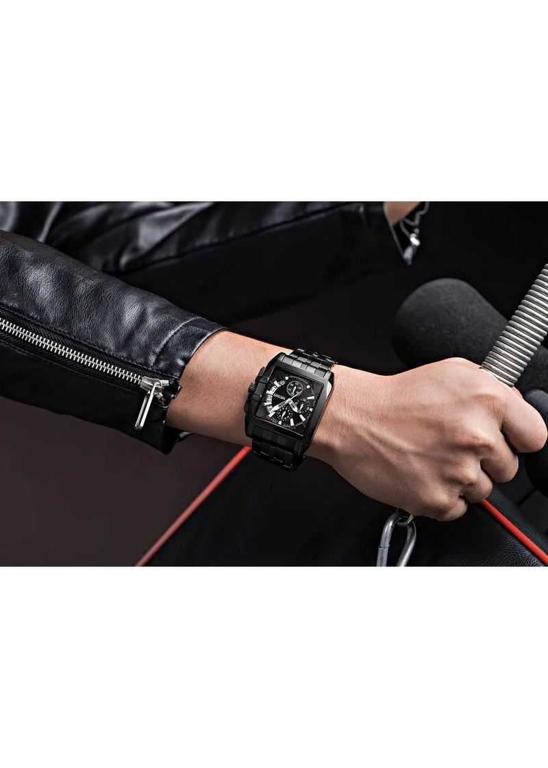 OVERFLY Megir Black Luxury Chronograph Watch For-Men(2018)
