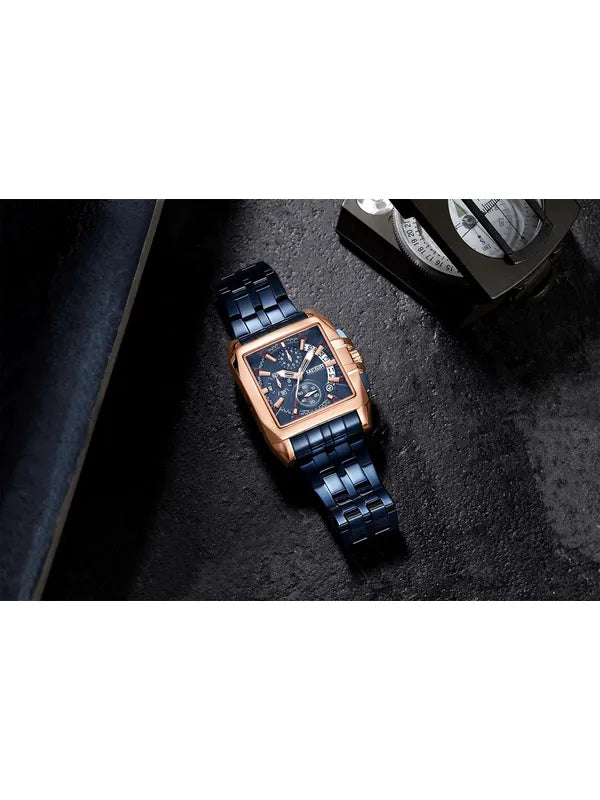 OVERFLY Megir Blue Luxury Chronograph Watch For-Men(2018)