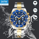 OVERFLY MEGALITH  Luxury Chronograph Watch for Men's - NOW IN INDIA (6381-Blue)