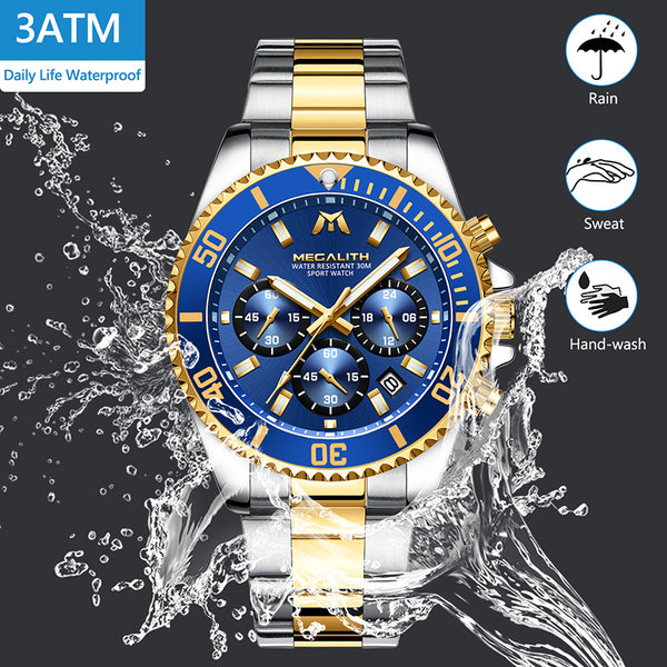 OVERFLY MEGALITH  Luxury Chronograph Watch for Men's - NOW IN INDIA (6381-Blue)