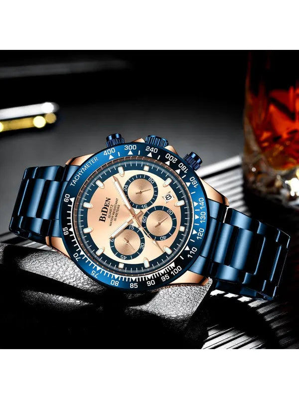 OVERFLY BIDEN Chronograph Luxury Men's Watch(NOW IN INDIA)-Blue Gold