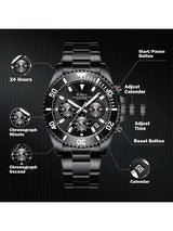 OVERFLY BIDEN Mens Watch Analog Chronograph Luxury wrist Watch for Men
