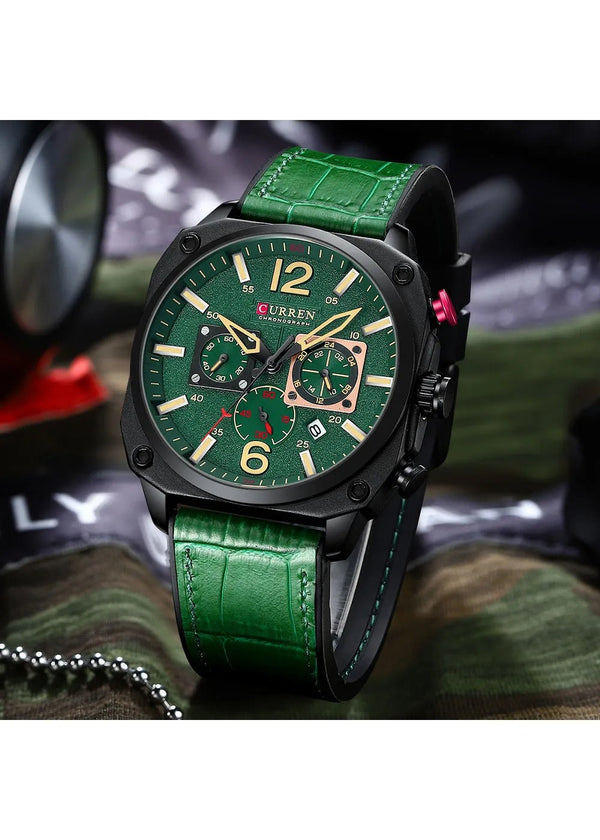 OVERFLY CURREN Analog Chronograph Sports Men's Watch(Green)