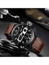 OVERFLY Analog Digital Chronograph Dual Time watch For-Men (NOW IN INDIA) MEGALITH 8051 Black-Brown