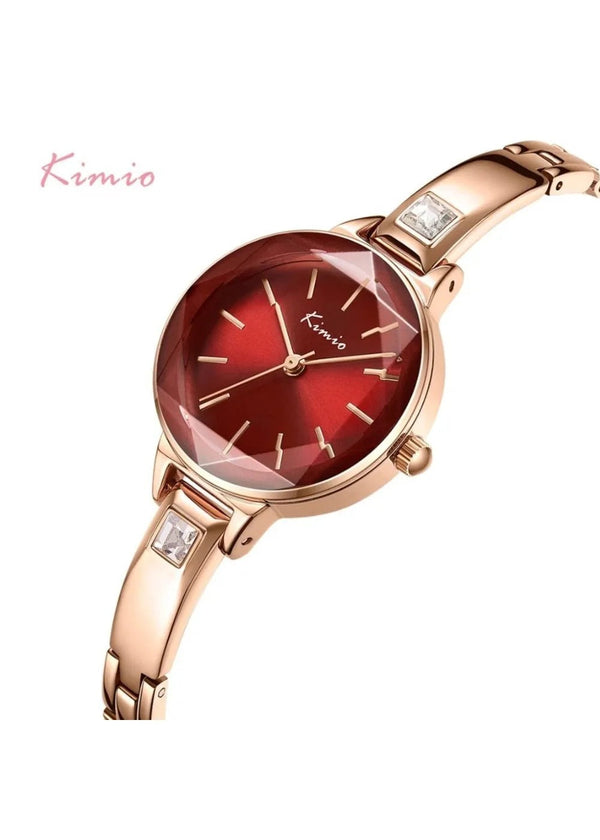 KIMIO -K6312S Red-Gold Analog Watch For-Men