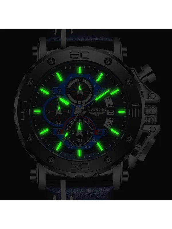 OVERFLY LIGE Analog Chronograph Luxury Watch for Men - Black