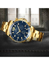 OVERFLY Luxury Chronograph Watch for Men's - MEGALITH NOW IN INDIA (8048-Gold)