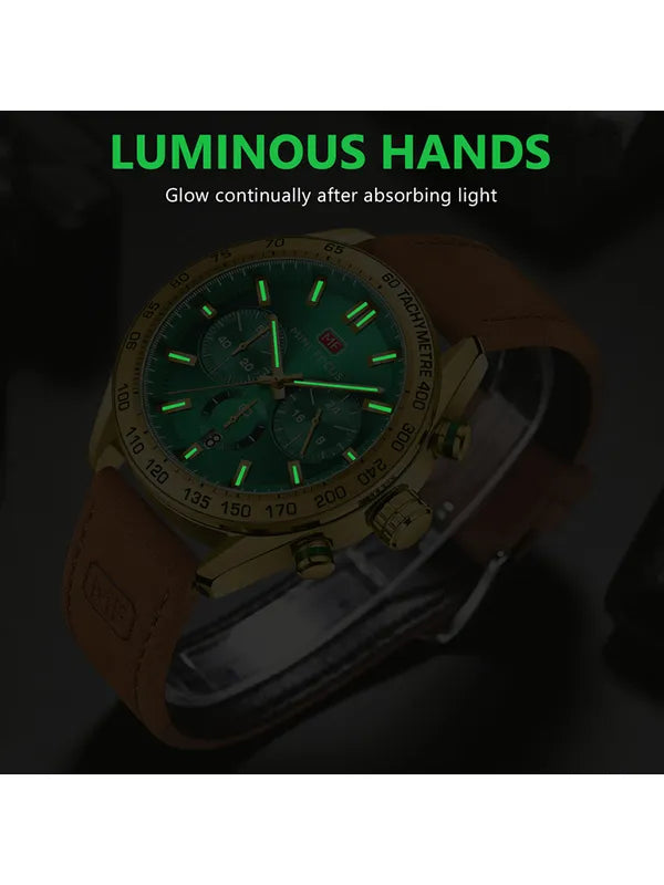 OVERFLY MINI FOCUS Gold-Green Chronograph Luxury Men's Watch (NOW IN INDIA)