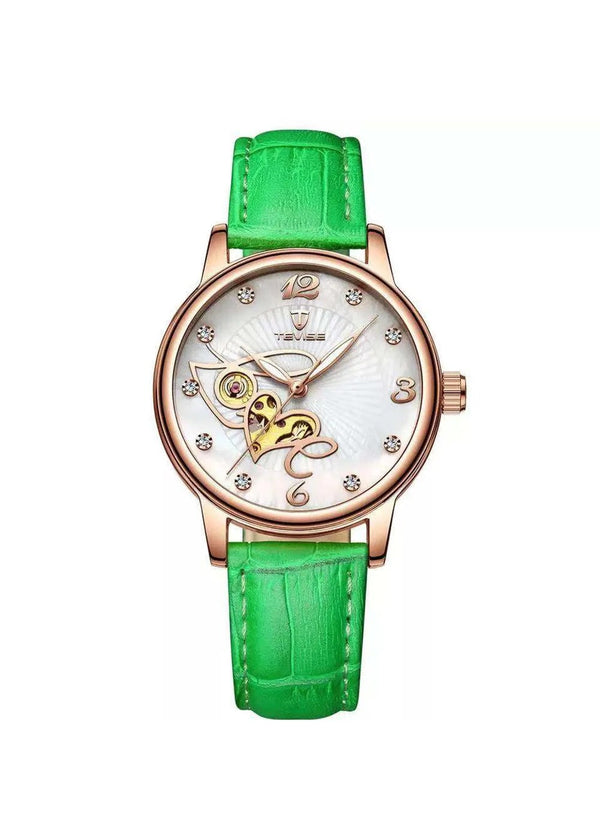 TEVISE-835-Gold Automatic Luxury Watch For- Ladies