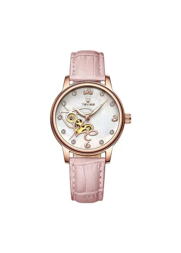 Tevise 835-A Pink Gold Automatic Watch For-Ladies